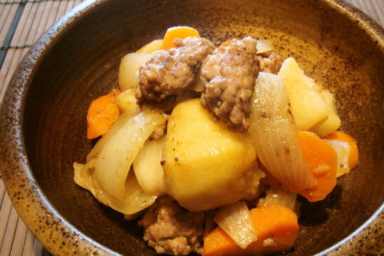 挽き肉で ちょっと洋風 簡単肉じゃが レシピ 作り方 By Usabin クックパッド