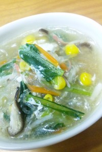 春雨と野菜の中華卵白スープ♪
