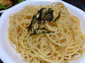 わが家特製、お口にたらこがいっぱいパスタ