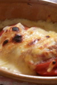 魚焼きグリルde　簡単焼きトマト＆チーズ