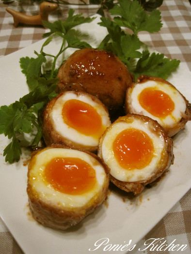☆とろ～り半熟卵の豚肉巻き☆の写真