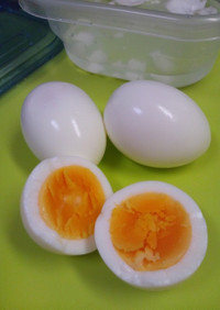 レンジでゆで卵＊耐熱容器で殻むきも簡単