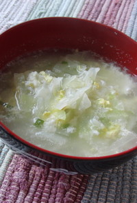 シンプル！キャベツの中華風卵スープ