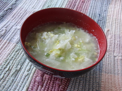 シンプル！キャベツの中華風卵スープの写真