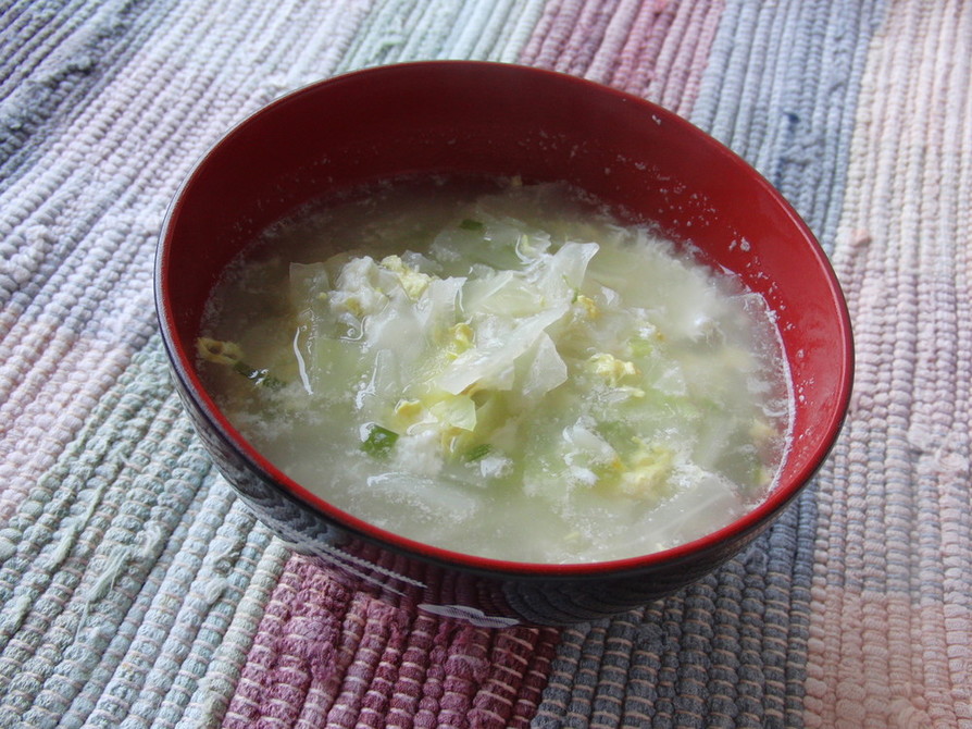 シンプル！キャベツの中華風卵スープの画像