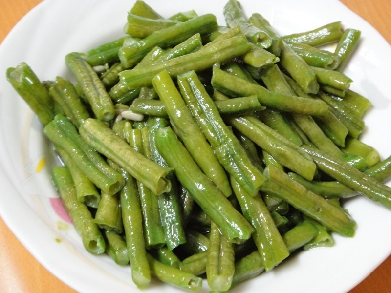 台湾料理～菜豆（ジュウロクササゲ炒め） の画像