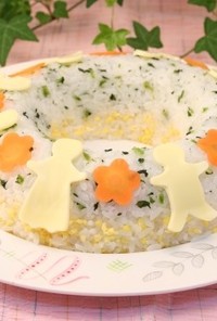 青菜と玉子のケーキ寿司