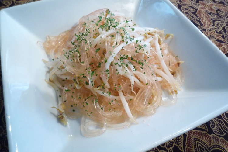 簡単 くずきりともやしの明太子パスタ風 レシピ 作り方 By 千風 クックパッド