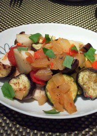 かじき鮪と彩り野菜のソテー