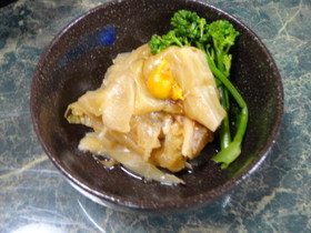 小さな野菜☆蒸しキャベツの辛子和え