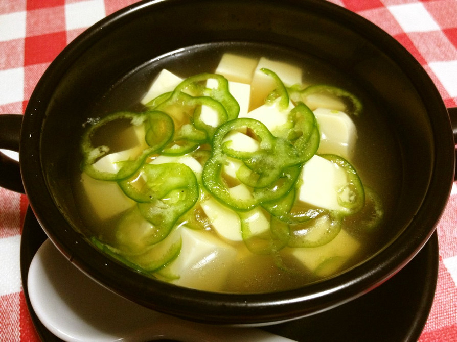 豆腐コロコロ♪ピーマンスープ♪の画像