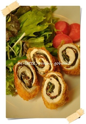 ささみの梅しそチーズ巻きフライ