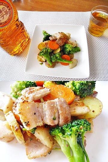 ハーブ豚と野菜の粒マスタード炒めの画像