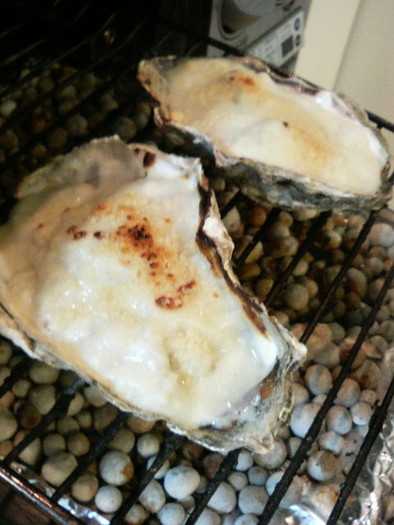 魚焼きグリルde 牡蠣のグラタンの写真