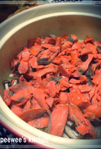 土鍋で「焼鮭ときのこの炊き込みご飯」