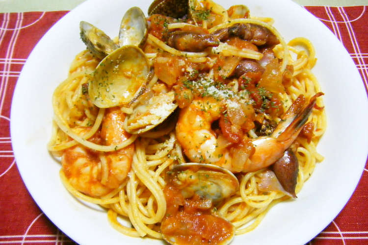 豪華パスタ 春の魚介のペスカトーレ レシピ 作り方 By Sindy0922 クックパッド 簡単おいしいみんなのレシピが355万品