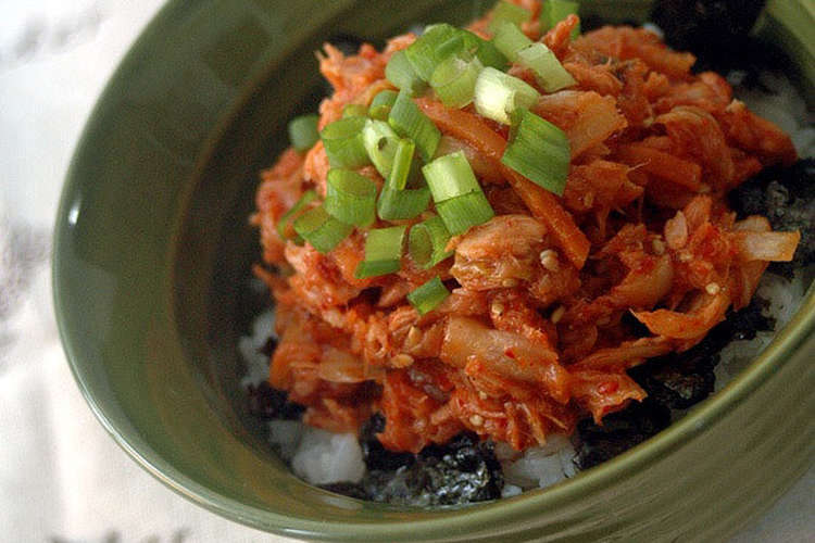 韓国料理ーキムチとツナの簡単丼 レシピ 作り方 By 白成珍 クックパッド