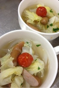 朝にピッタリ♬簡単野菜スープ(^ ^)