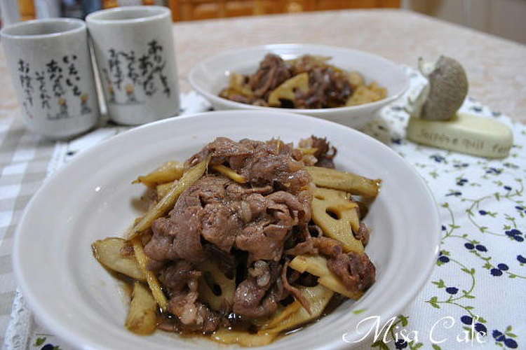 牛肉とれんこんゴボウの煮物 レシピ 作り方 By みさカフェ クックパッド