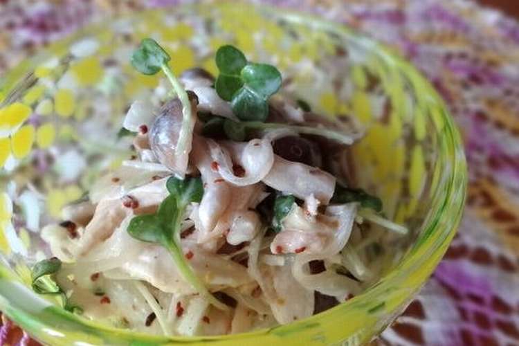レンジで 鶏ささみとキノコのマヨサラダ レシピ 作り方 By Lalahappy1 クックパッド