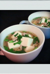 ■糖質制限■もやしニラ簡単麻婆豆腐スープ