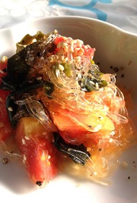 プチプチ海藻麺のナムル風サラダ♬