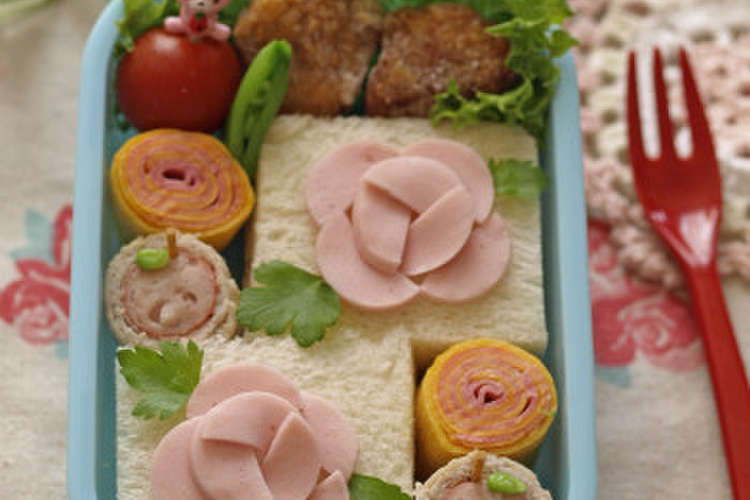 キャラ弁 魚肉ソーセージのバラ弁当 レシピ 作り方 By みほちんｗｗ クックパッド 簡単おいしいみんなのレシピが366万品