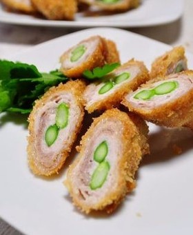 豚肉とアスパラの梅しそフライ