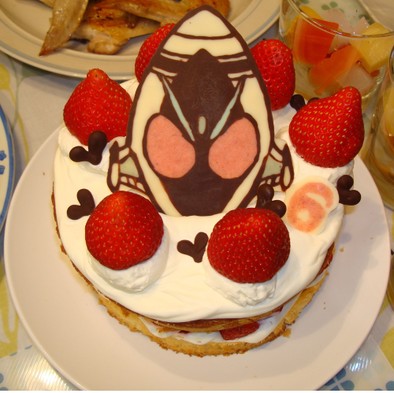フォーゼのチョコプレート◇誕生日ケーキの写真