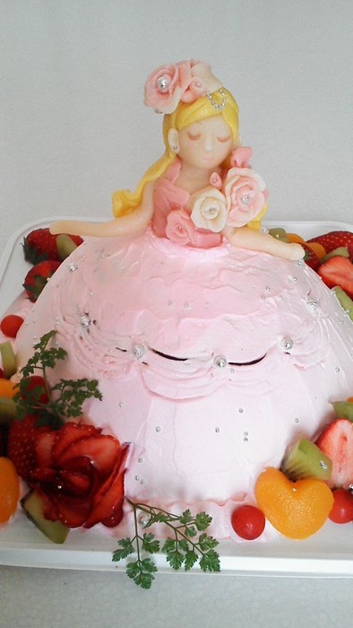 マジパン細工でプリンセスケーキ☆の写真