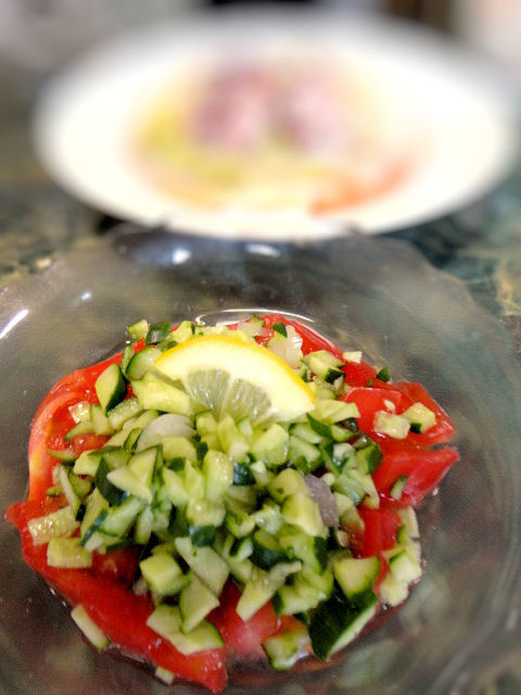 トマトとらっきょうの美肌サラダの画像