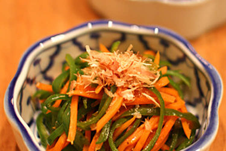 簡単副菜 ピーマンと人参の金平 レシピ 作り方 By Shiratori クックパッド 簡単おいしいみんなのレシピが356万品