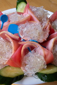 プチプチ海藻麺ハム巻き