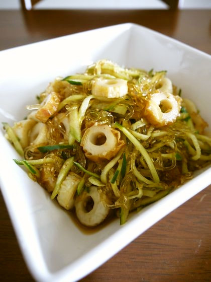 海藻麺とちくわの梅肉入り中華サラダ♪の画像