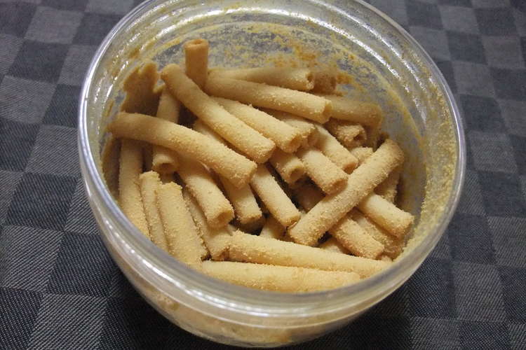 手づかみ離乳食 簡単 マカロニきな粉 レシピ 作り方 By もっぴぴ クックパッド 簡単おいしいみんなのレシピが370万品