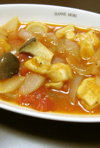 野菜たっぷり☆鶏むねの味噌トマトスープ