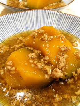 お鍋ひとつで☆かぼちゃのひき肉あんかけ