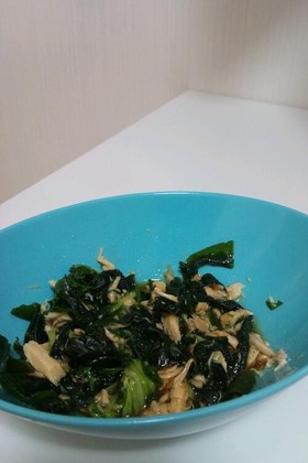 水菜とわかめの簡単サラダ