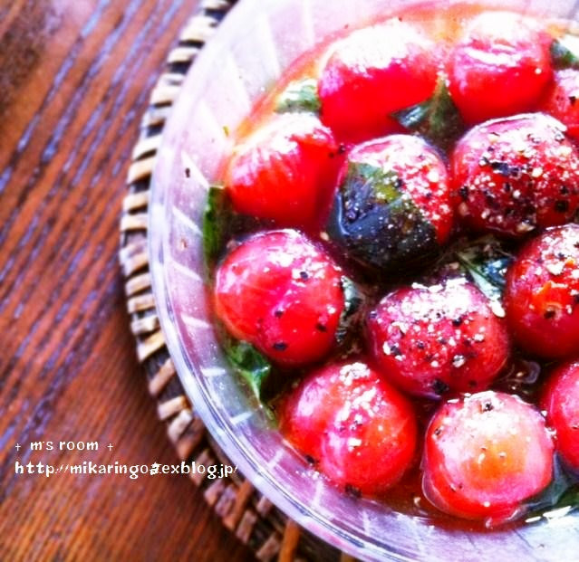 ミニトマトの紫蘇オイルぽん酢漬けの画像