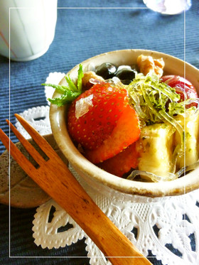 プチプチ食感♥ 塩胡桃・黒豆抹茶ぱるふぇ