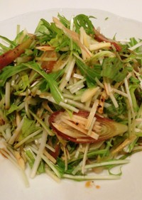 千切り生姜と水菜サラダ