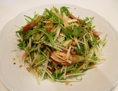 千切り生姜と水菜サラダの写真