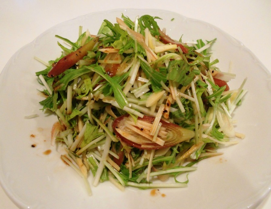 千切り生姜と水菜サラダの画像