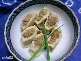 ひき肉と高野豆腐のはさみ煮