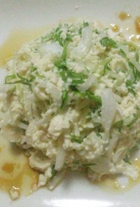 塩麹豆腐をソースに◇玉ねぎと水菜のサラダ