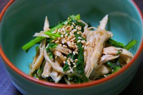 ♥からし菜と鶏ささみの中華ごまあえ♥