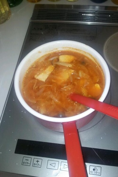 味噌汁、豚汁リメイクdeスンドゥブ鍋。の写真