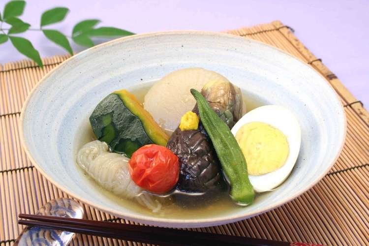 夏野菜の冷やしおでん レシピ 作り方 By 三島食品 クックパッド 簡単おいしいみんなのレシピが356万品