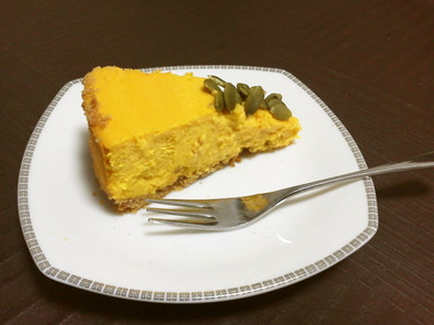 ミキサーでかぼちゃのチーズケーキの写真