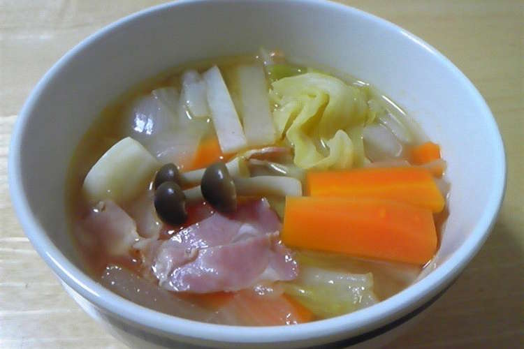 男の料理 凄く料理した気になる野菜スープ レシピ 作り方 By Tamo23 クックパッド 簡単おいしいみんなのレシピが377万品